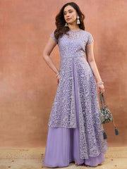 Embroidered Round Neck Gown Ethnic Dresses