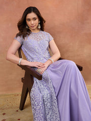 Embroidered Round Neck Gown Ethnic Dresses
