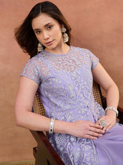 Embroidered Round Neck Gown Ethnic Dresses