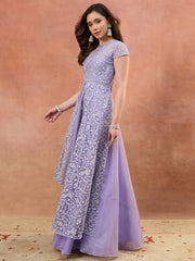 Embroidered Round Neck Gown Ethnic Dresses