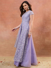 Embroidered Round Neck Gown Ethnic Dresses