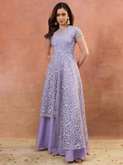 Embroidered Round Neck Gown Ethnic Dresses