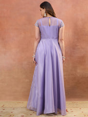 Embroidered Round Neck Gown Ethnic Dresses