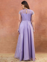 Embroidered Round Neck Gown Ethnic Dresses