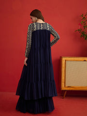 Embroidered Round Neck Maxi Ethnic Dresses