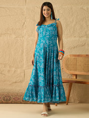 Embroidered Shoulder Straps Gown Maxi Dress