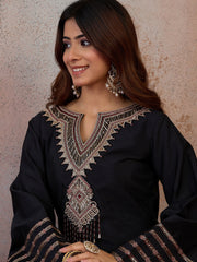 Embroidered V-Neck Kaftan Ethnic Dresses