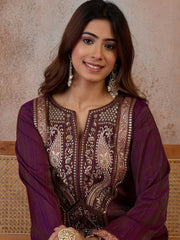 Embroidered V-Neck Kaftan Ethnic Dresses