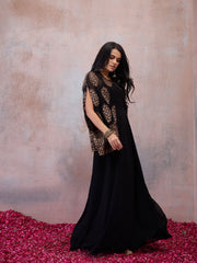 Shoulder Straps Maxi Dress With Jacket