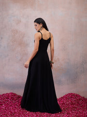 Shoulder Straps Maxi Dress With Jacket