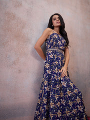 Printed One Shoulder Maxi Dress