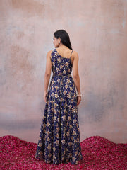 Printed One Shoulder Maxi Dress