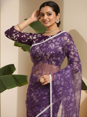 Floral Organza Saree