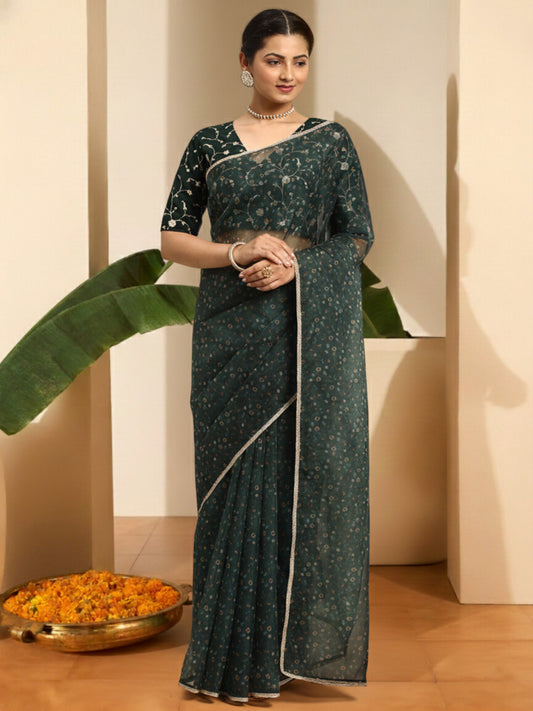 Ethnic Motifs Organza Saree