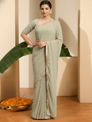 Sequinned Poly Georgette Saree