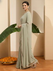 Sequinned Poly Georgette Saree