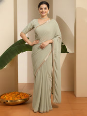 Sequinned Poly Georgette Saree