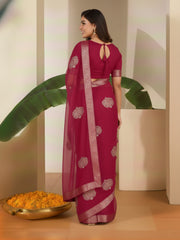 Embellished Zari Net Saree
