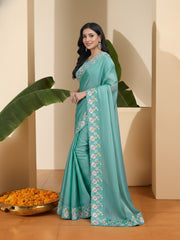 Floral Embroidered Organza Designer Saree