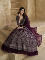 Embroidered Semi-Stitched Lehenga & Unstitched Blouse With Dupatta
