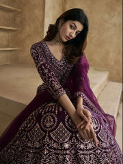 Embroidered Semi-Stitched Lehenga & Unstitched Blouse With Dupatta