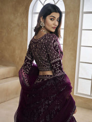 Embroidered Semi-Stitched Lehenga & Unstitched Blouse With Dupatta