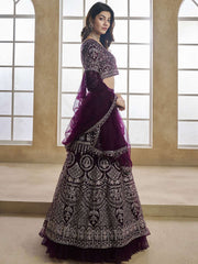 Embroidered Semi-Stitched Lehenga & Unstitched Blouse With Dupatta