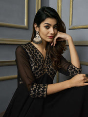 Floral Embroidered V Neck Top With Palazzo Co-Ords