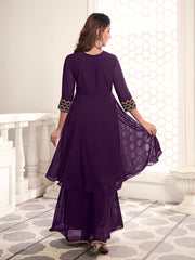 Floral Embroidered V-Neck Tunic With Palazzos