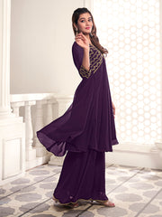 Floral Embroidered V-Neck Tunic With Palazzos