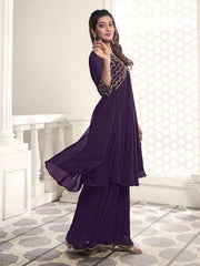 Floral Embroidered V-Neck Tunic With Palazzos