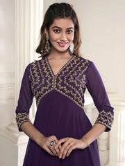 Women Printed Regular Sequinned Kurta with Trousers & With Dupatta