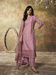 Women Abstract Printed and Sequinned Embroidered Kurta Set with Dupatta