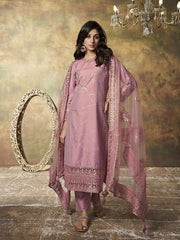 Women Abstract Printed and Sequinned Embroidered Kurta Set with Dupatta