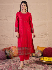 Women Abstract Printed Kurta with Trousers & Dupatta