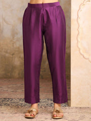 Floral Embroidered Sequinned Straight Kurta With Trousers & Dupatta