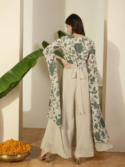 Printed V-Neck Gown Dresses