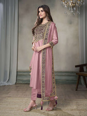 Women Floral Yoke Design Regular Sequinned Kurta with Trousers & With Dupatta