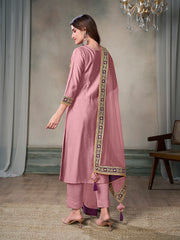 Women Floral Yoke Design Regular Sequinned Kurta with Trousers & With Dupatta