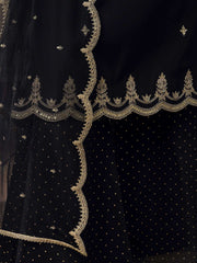 Ethnic Motifs Embroidered Sequinned Kurta With Palazzos & Dupatta