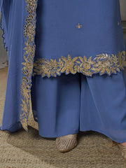 Floral Embroidered Kurta With Palazzos & Dupatta