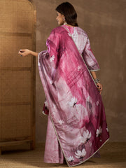 Women Floral Print Regular Linen Kurta Sets With Dupatta