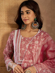 Women Floral Printed Gotta Patti Kurta with Trousers & Dupatta Kurta Sets