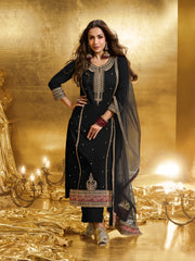 Malaika Arora Women Paisley Zari and Sequinned Embroidered Kurta Set with Dupatta