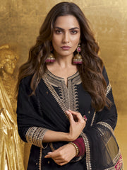 Women Paisley Zari and Sequinned Embroidered Kurta Set with Dupatta