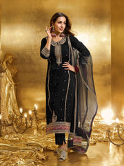 Malaika Arora Women Paisley Zari and Sequinned Embroidered Kurta Set with Dupatta