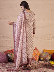 Women Ethnic Motifs Printed Regular Thread Work Kurta with Palazzos & Dupatta