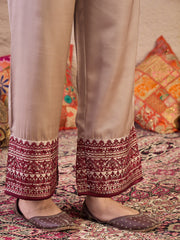 Women Ethnic Motifs Printed Regular Thread Work Kurta with Palazzos & Dupatta