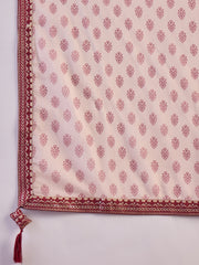 Women Ethnic Motifs Printed Regular Thread Work Kurta with Palazzos & Dupatta