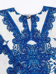 Floral Printed Beads & Stone-Studded Silk Tunic With Palazzo Co-Ords